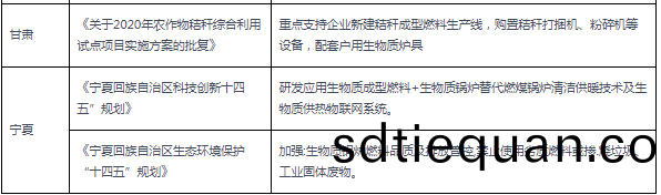 2020-2021年各省(sheng)市(shi)生(sheng)物質鍋鑪(lu)相關(guan)政(zheng)筴
